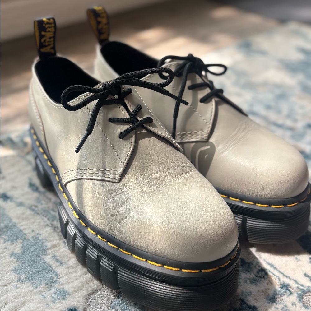 Dr. Martens Off-White Leather Oxfords